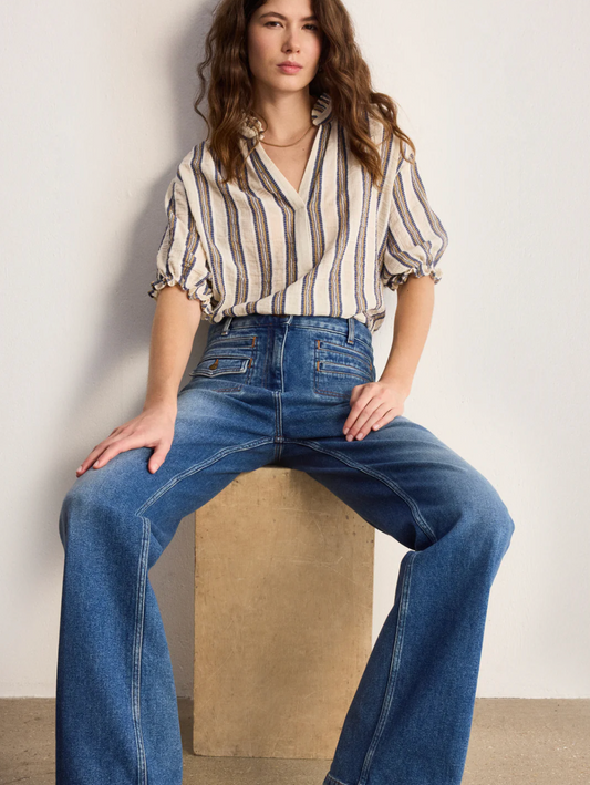 Blouse à rayures et volants - CAYLA