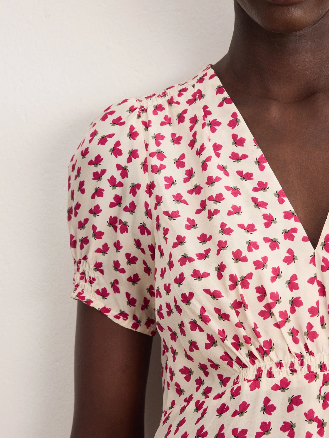 Robe longue cintrée à fleurs - AUDREY