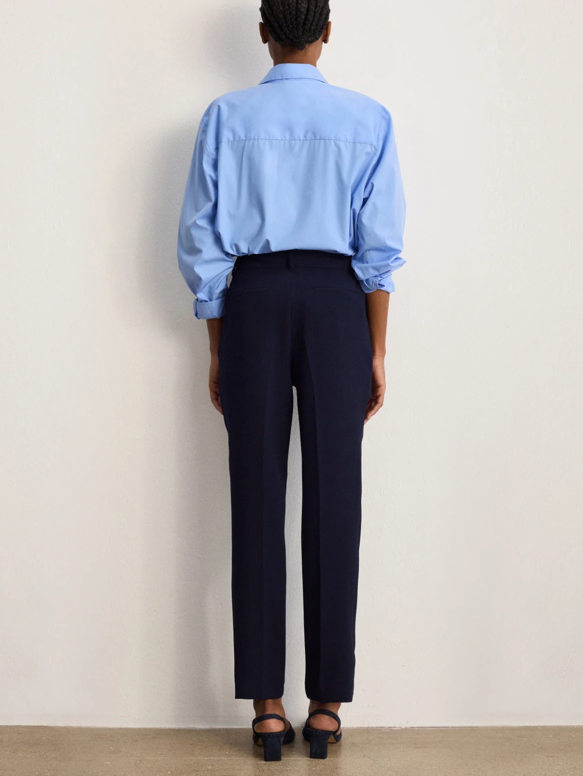 Pantalon ajusté de tailleur en crêpe - BIBALEE