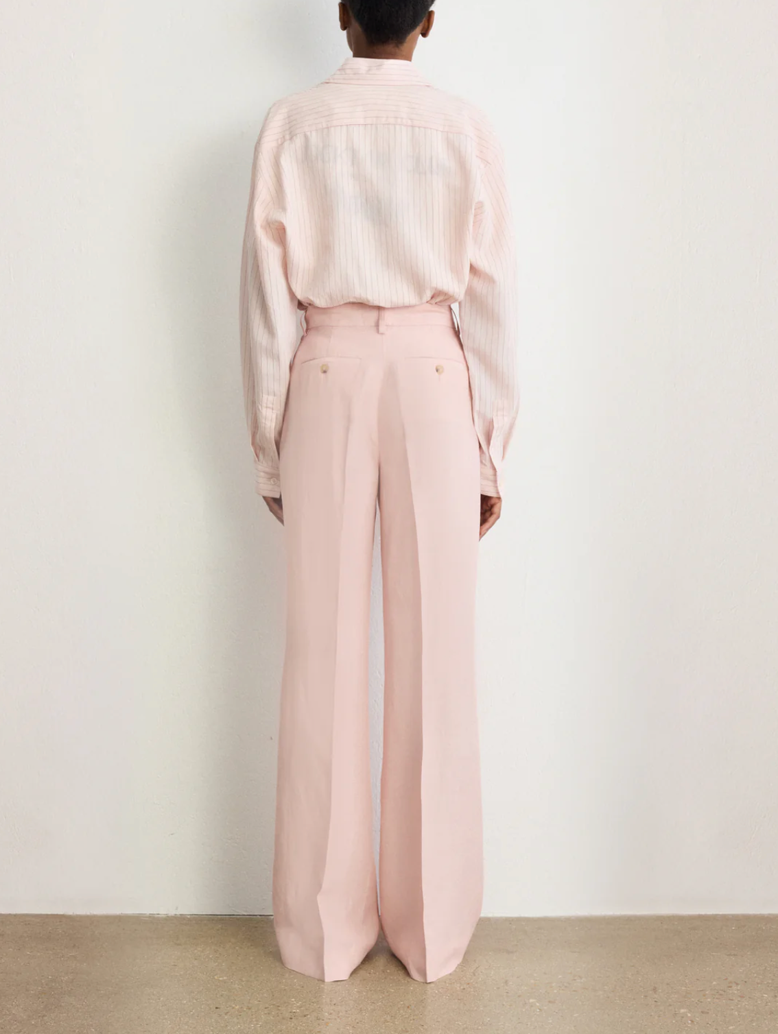 Pantalon large en lin mélangé - BETTY Nude