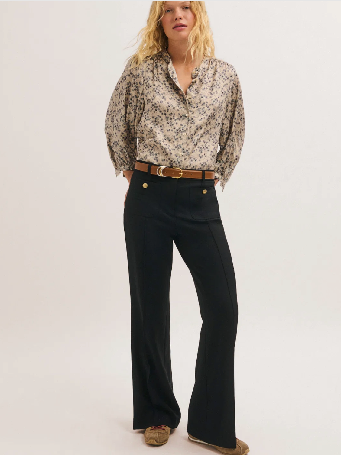 Pantalon 7/8 à boutons dorés - MERI