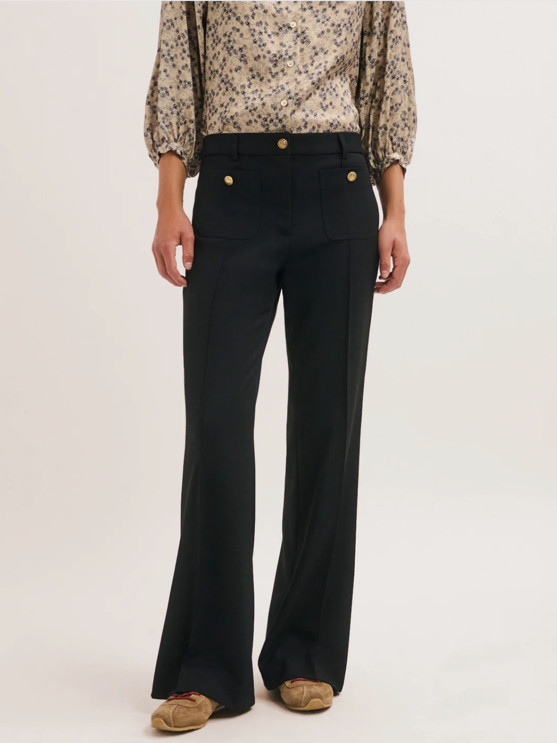 Pantalon 7/8 à boutons dorés - MERI