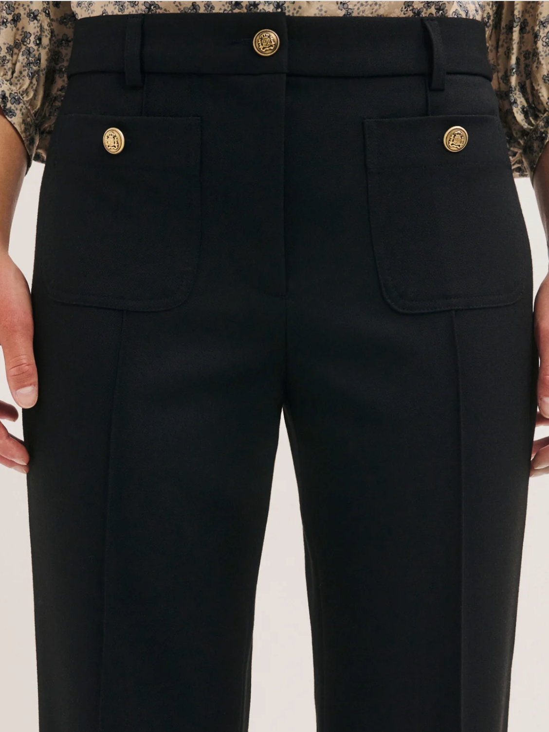 Pantalon 7/8 à boutons dorés - MERI