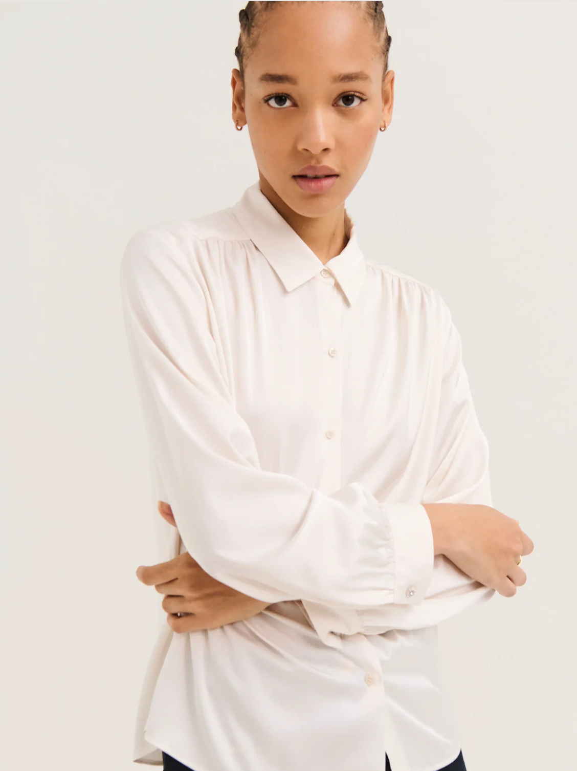 Chemise fluide en satin - LENIE