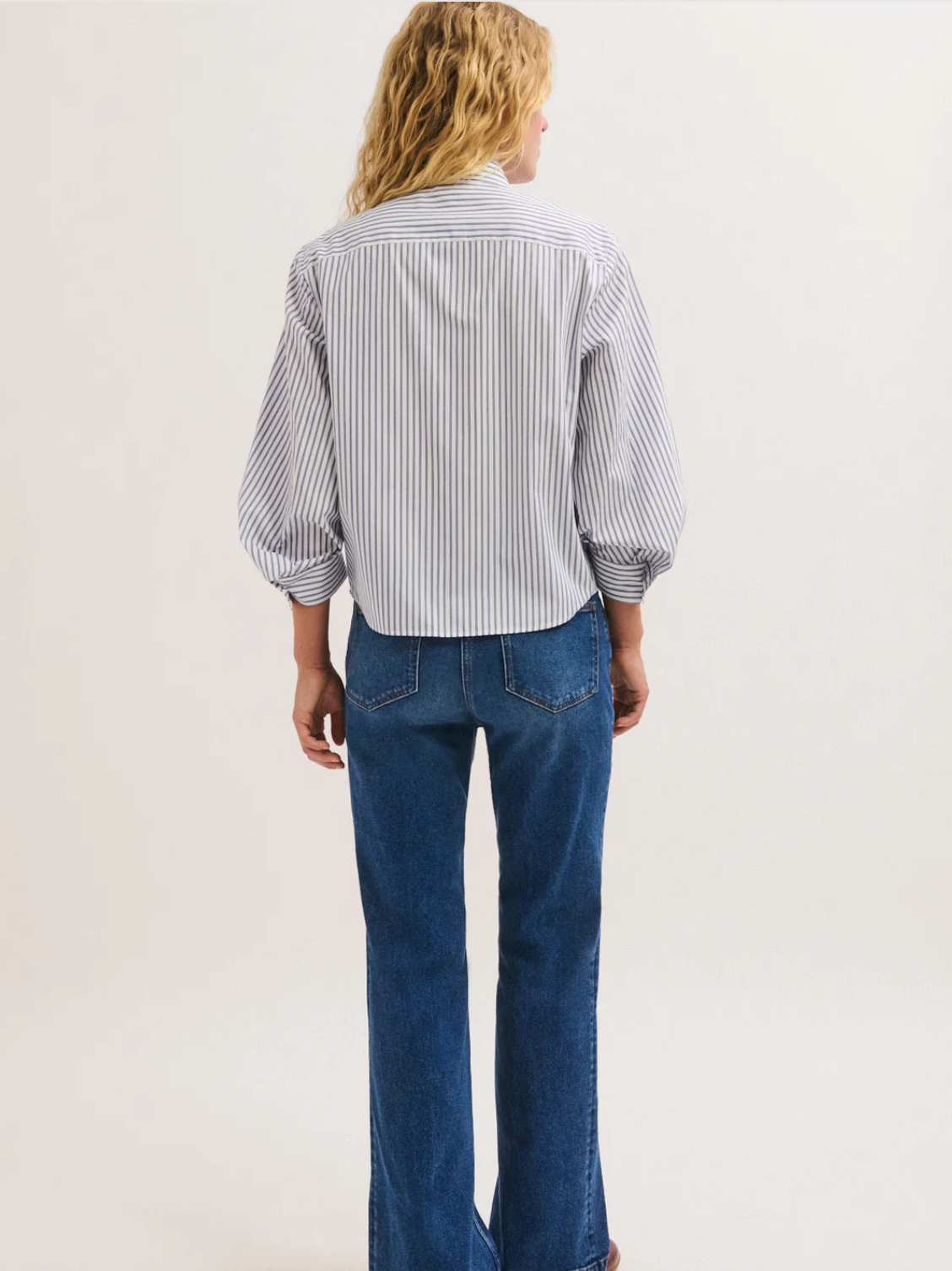 Chemise courte en popeline à rayures - LIA