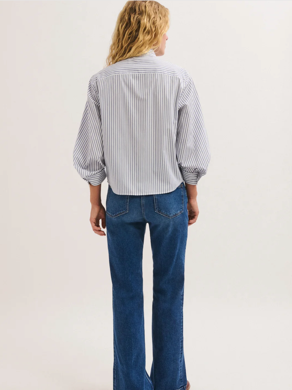 Chemise courte en popeline à rayures - LIA