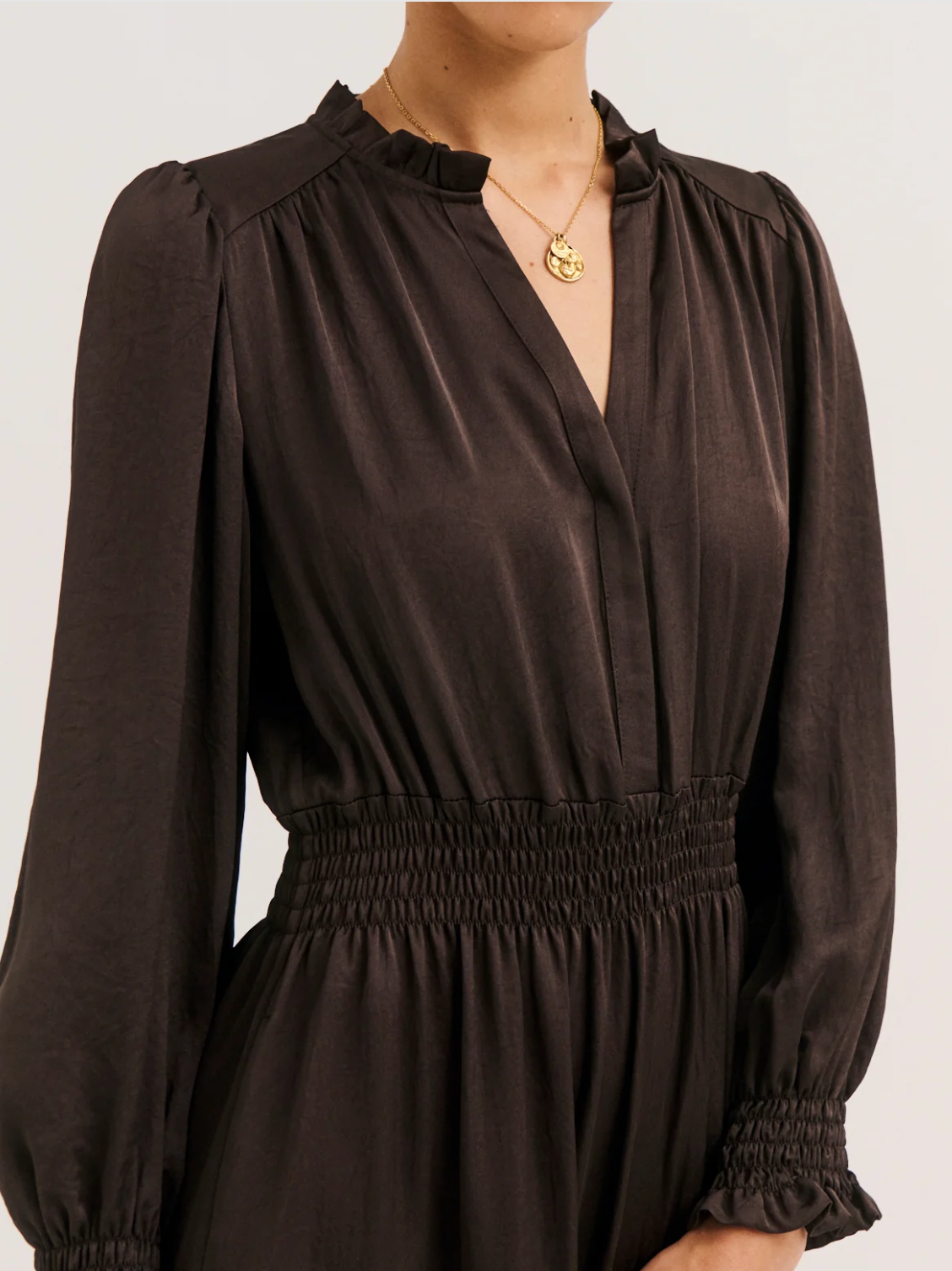 Robe courte à volants et smocks - CANEL