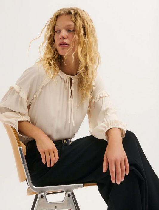 Blouse à volants et lacet - LARISSA