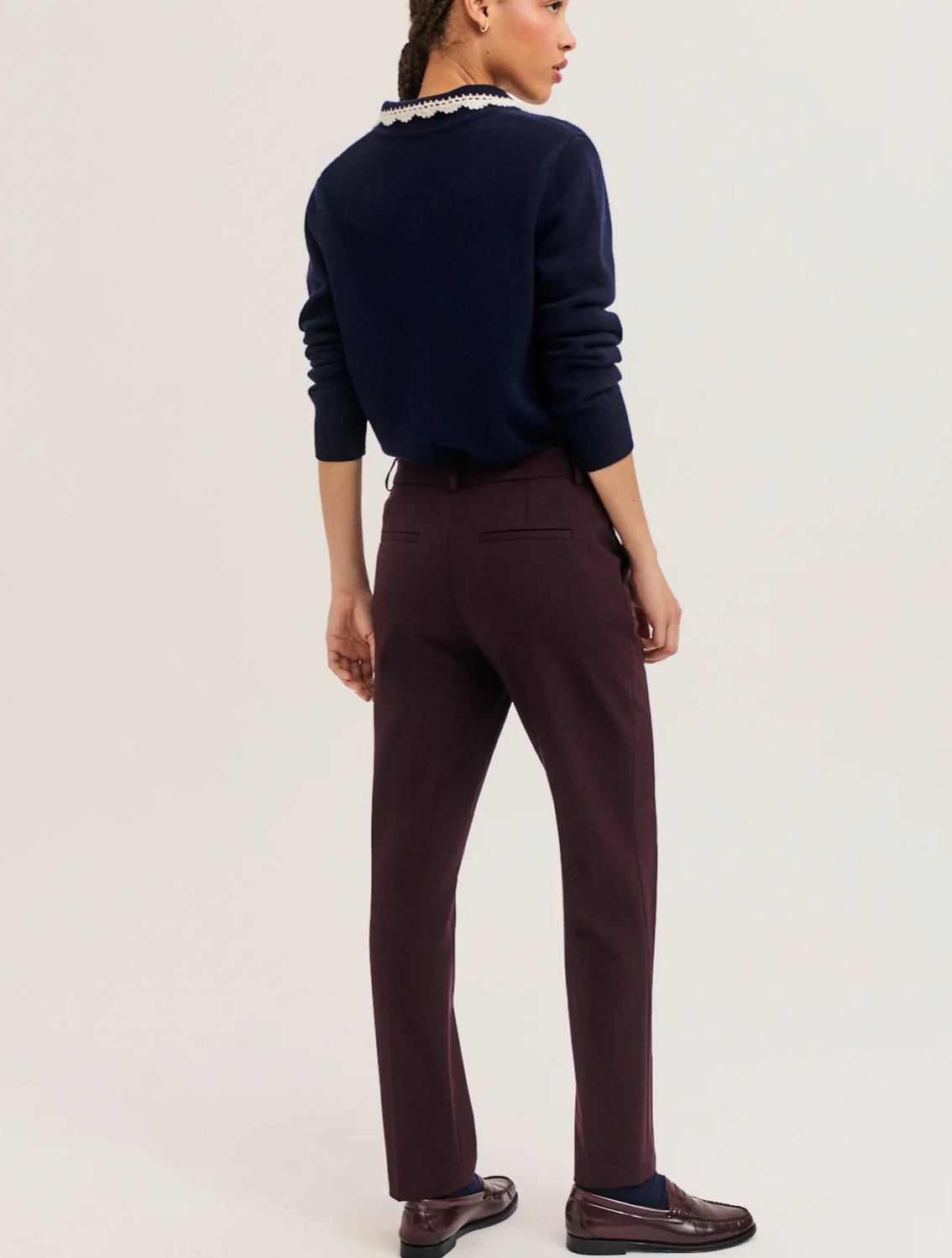 Pantalon slim 7/8 de tailleur - MALA Bordeaux