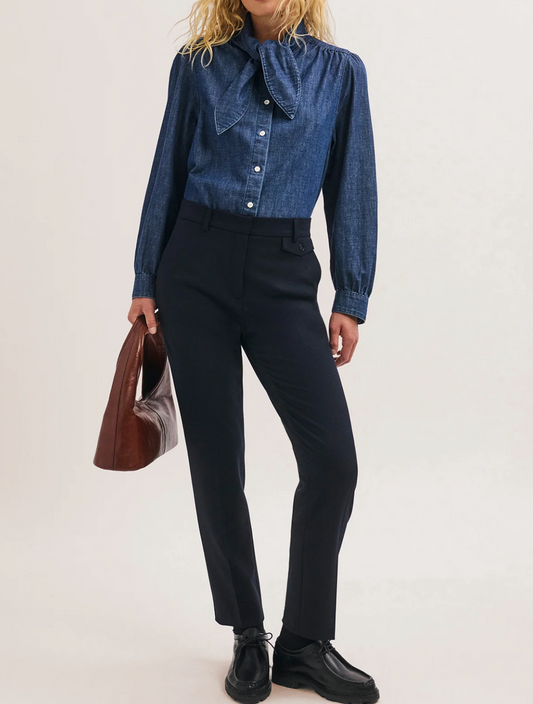 Pantalon slim 7/8 de tailleur - MALA Marine