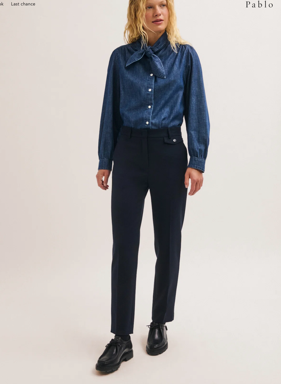 Pantalon slim 7/8 de tailleur - MALA Marine