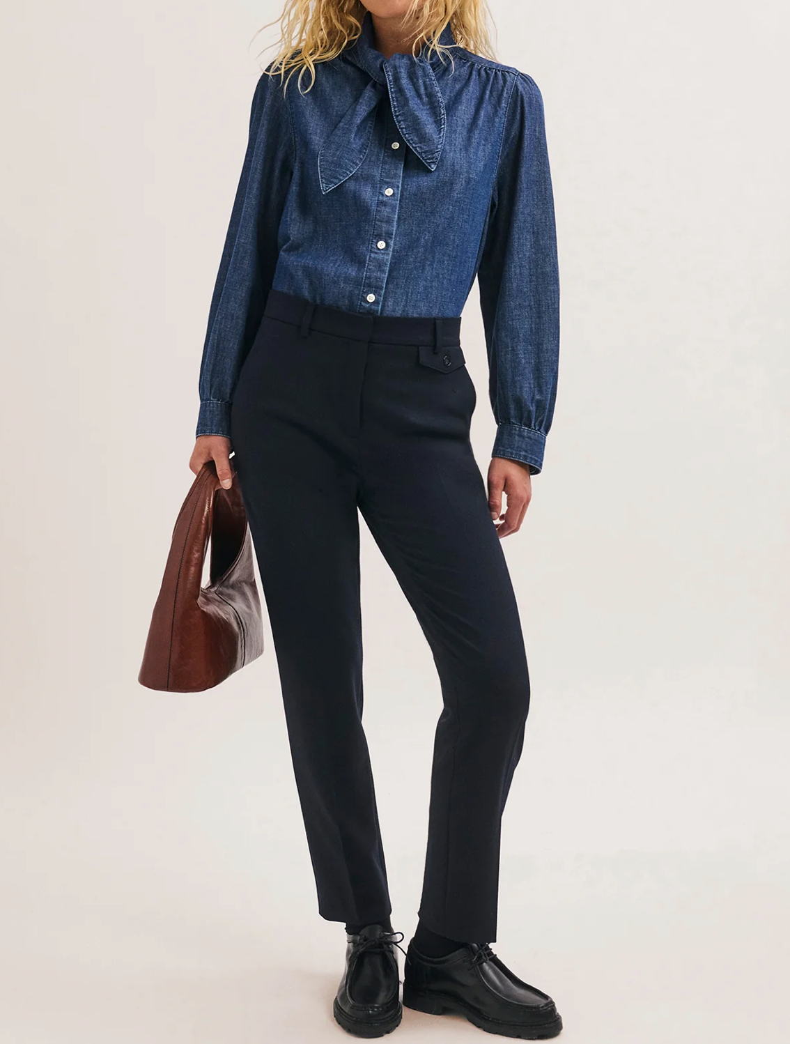 Pantalon slim 7/8 de tailleur - MALA Marine