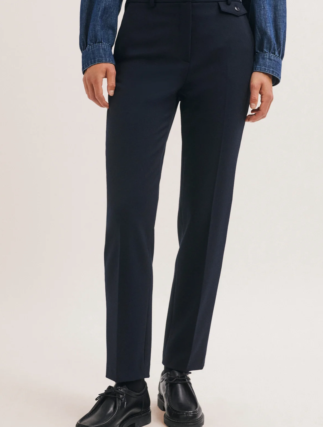 Pantalon slim 7/8 de tailleur - MALA Marine