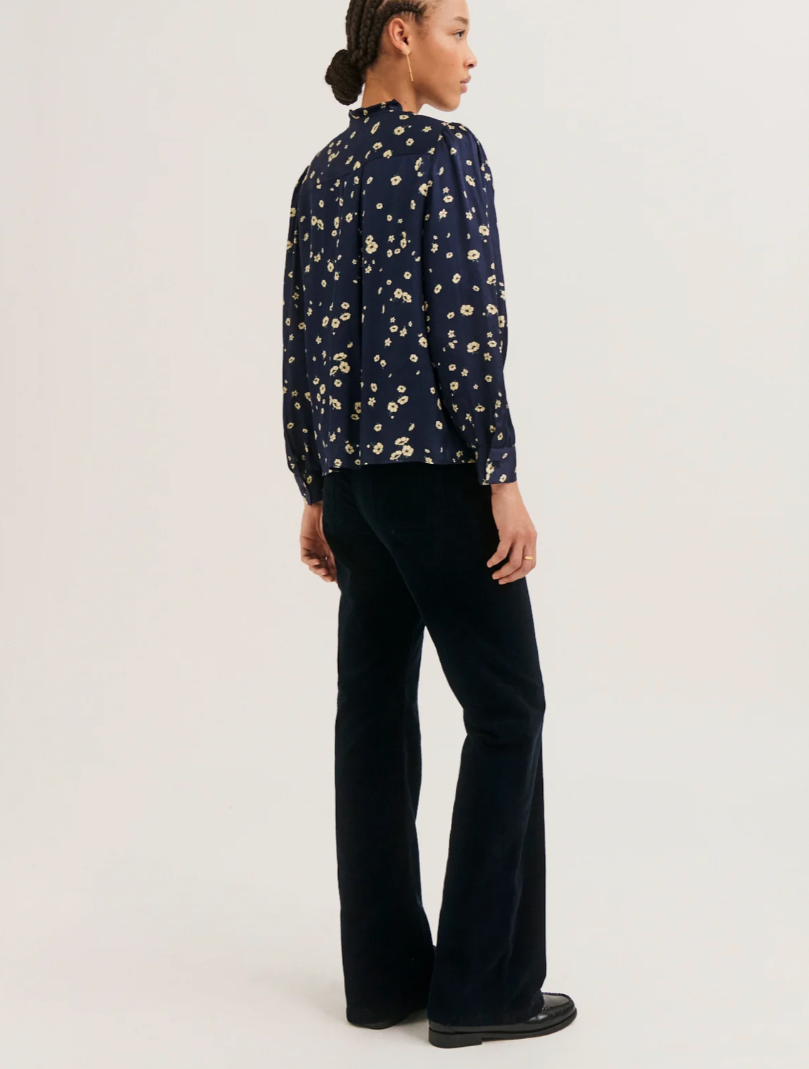 Chemise fleurie à volants - LOVIA