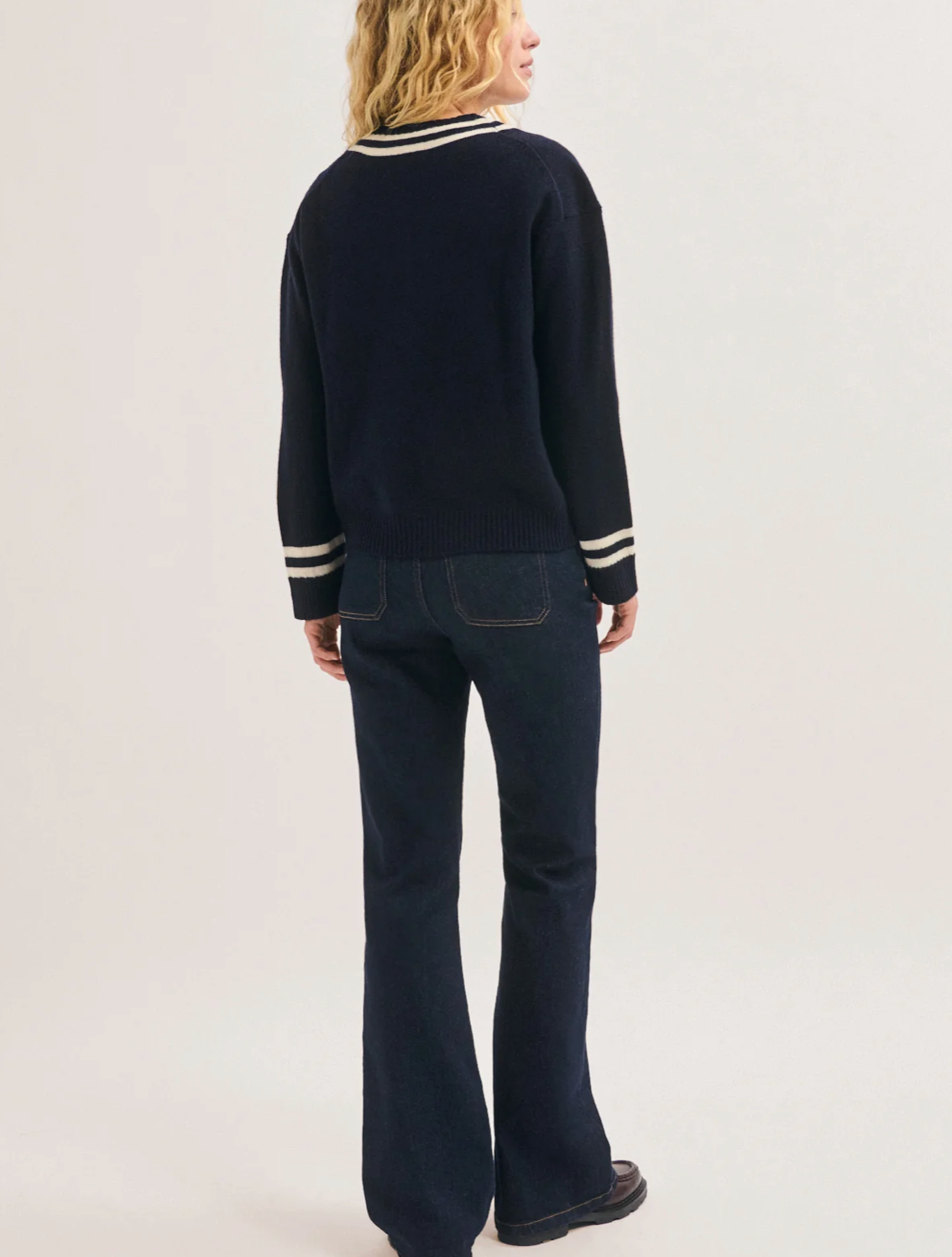 Pull col V en laine bicolore - ROSABEL