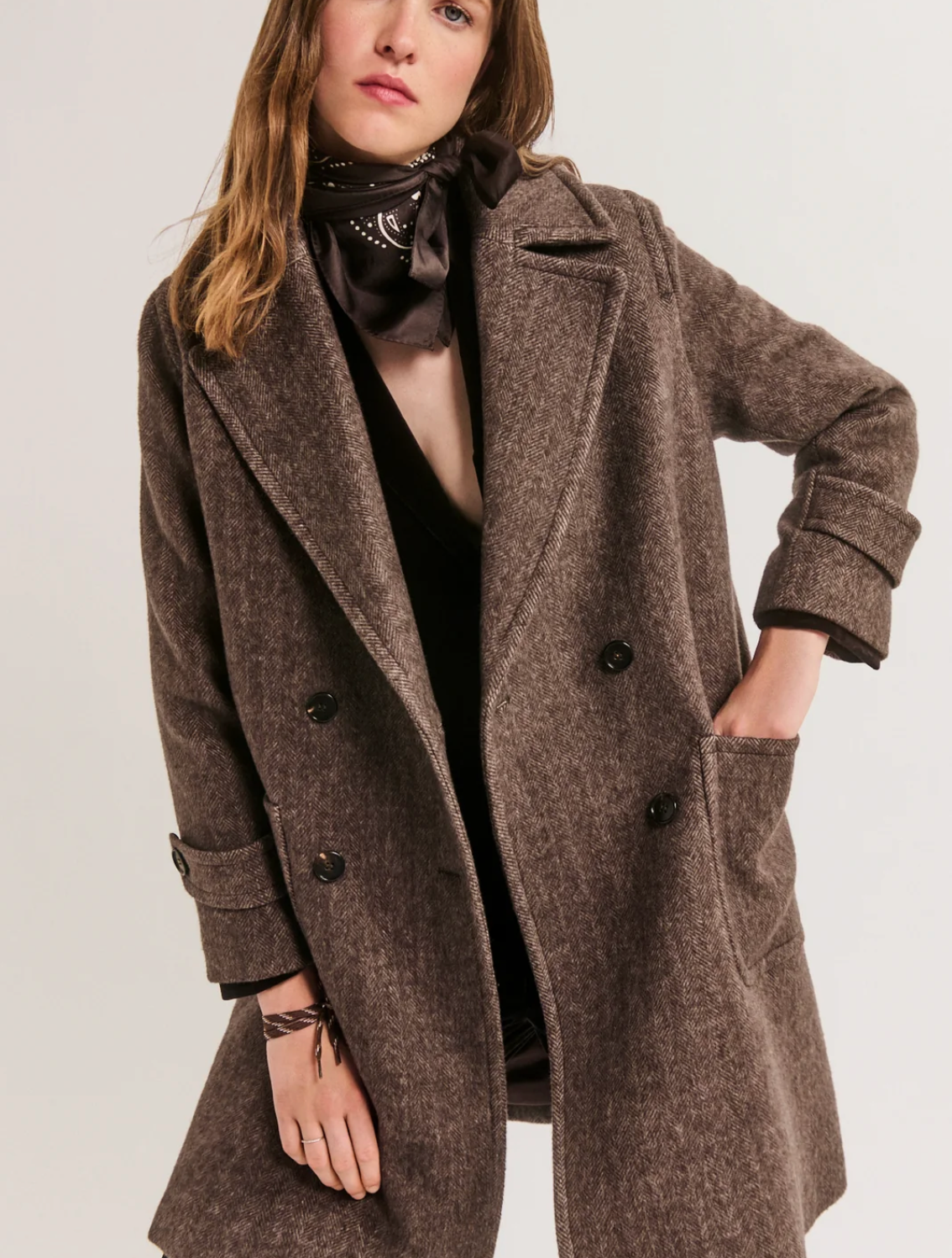 Manteau croisé à chevrons - ANSA
