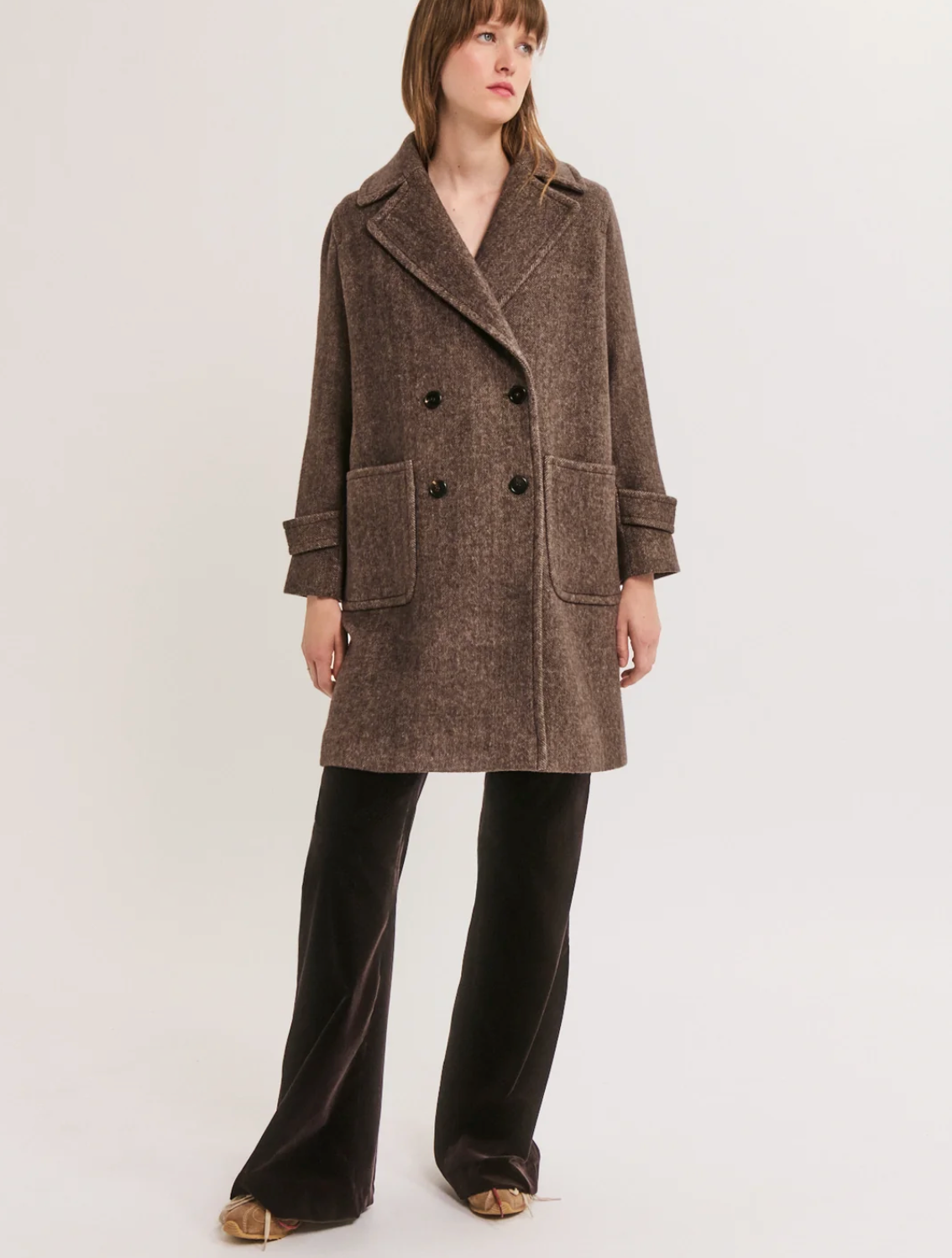 Manteau croisé à chevrons - ANSA