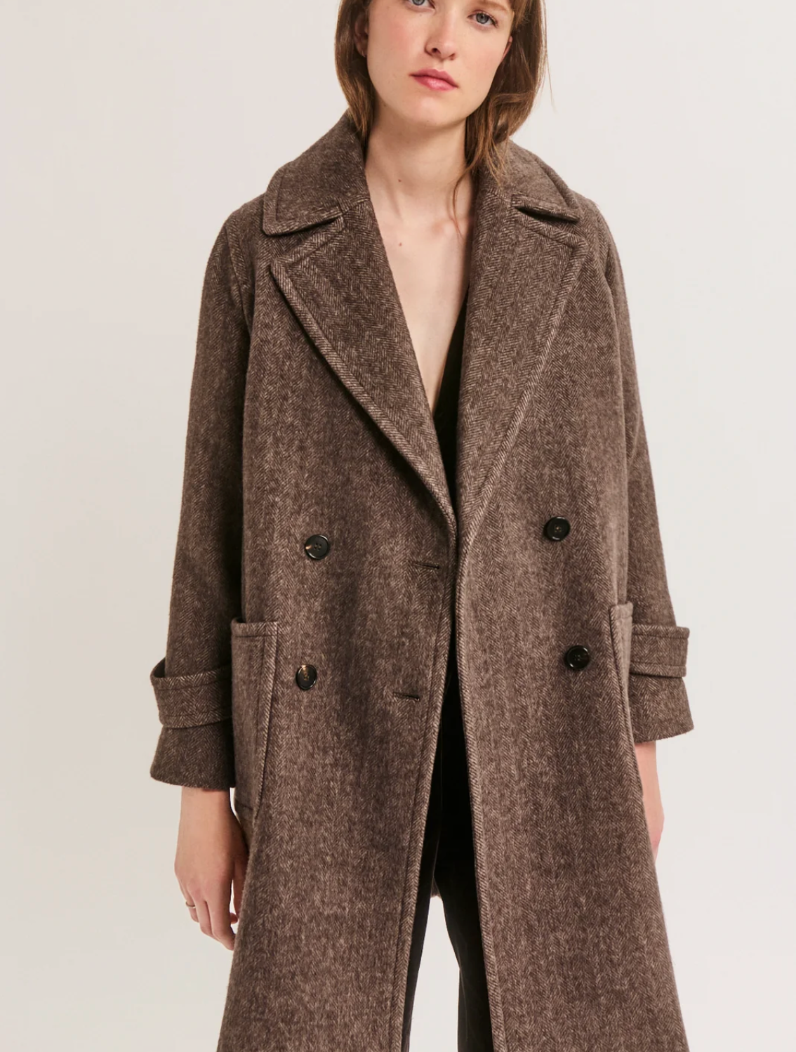 Manteau croisé à chevrons - ANSA