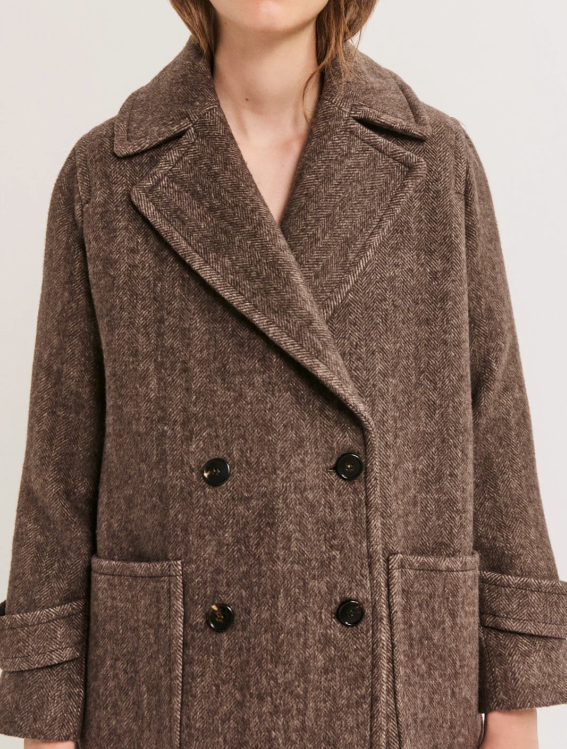 Manteau croisé à chevrons - ANSA