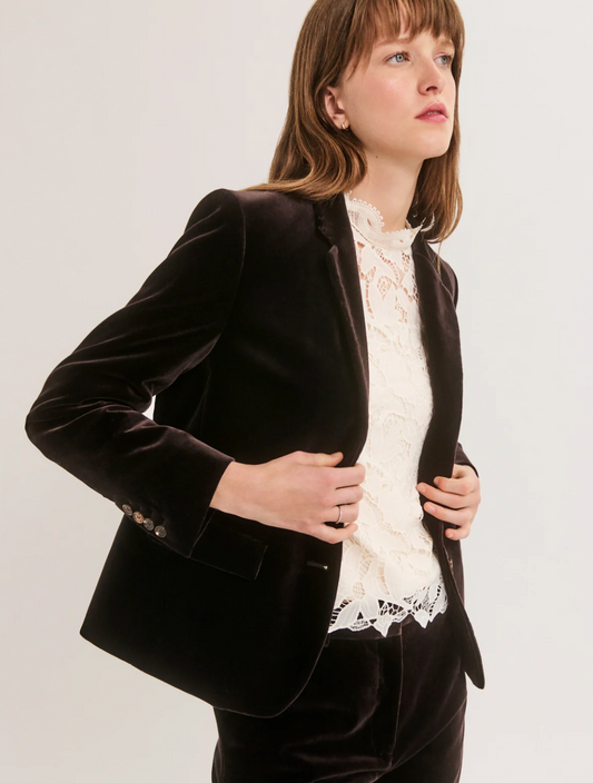 Blazer en velours lisse - JELIA Cinnamon