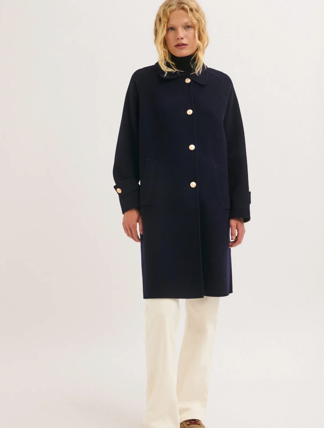 Trench droit en laine double face - ANET