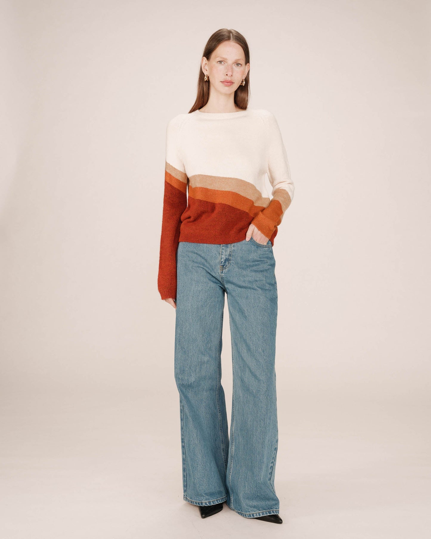 PULL À MOTIFS VANILLE SARANDON