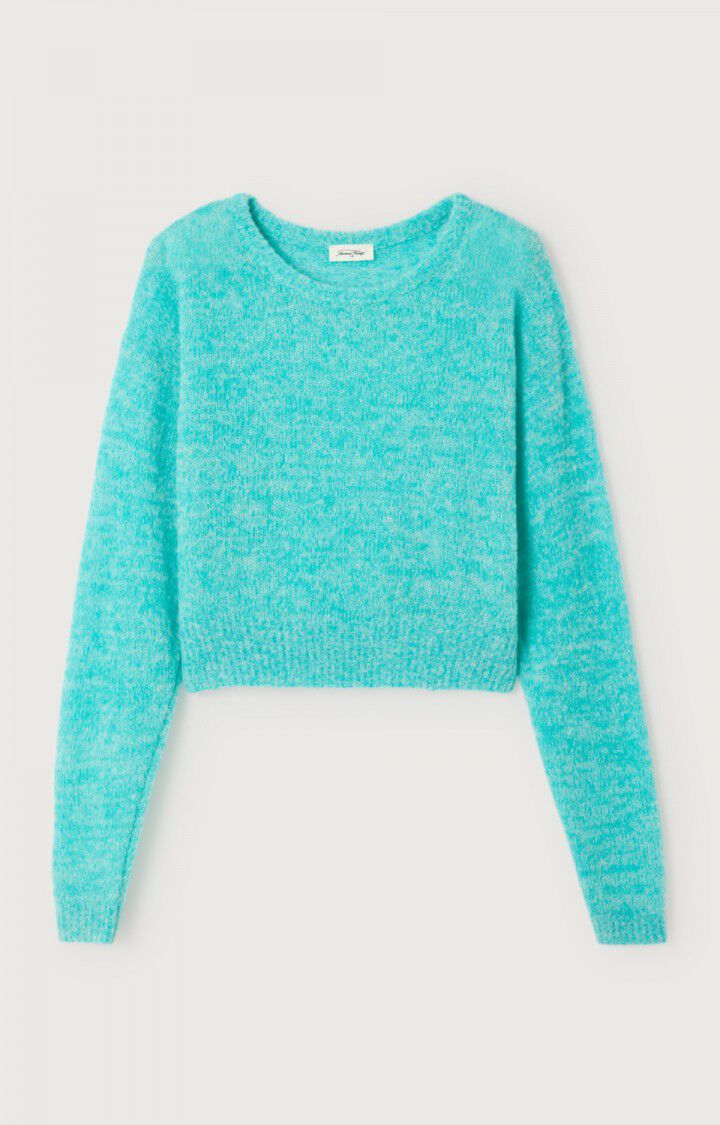 PULL FEMME NUGGY TURQUOISE FLUO CHINE