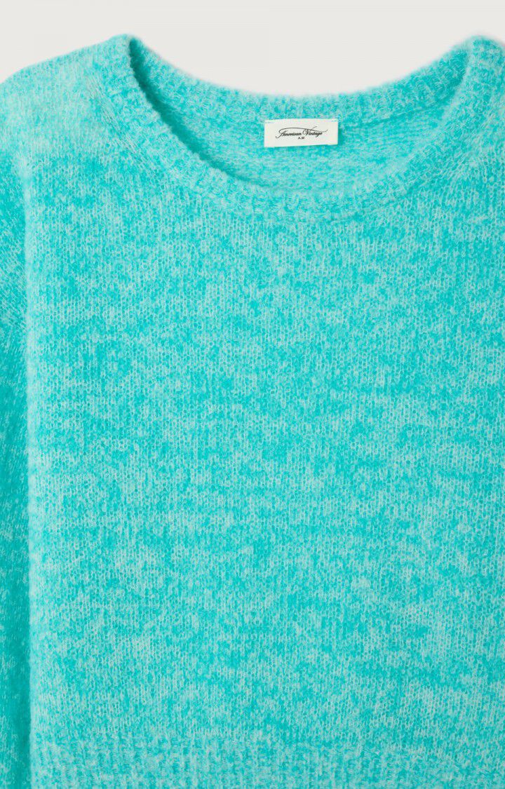PULL FEMME NUGGY TURQUOISE FLUO CHINE