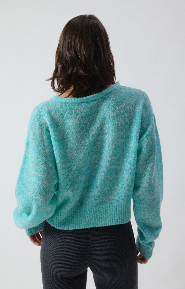 PULL FEMME NUGGY TURQUOISE FLUO CHINE