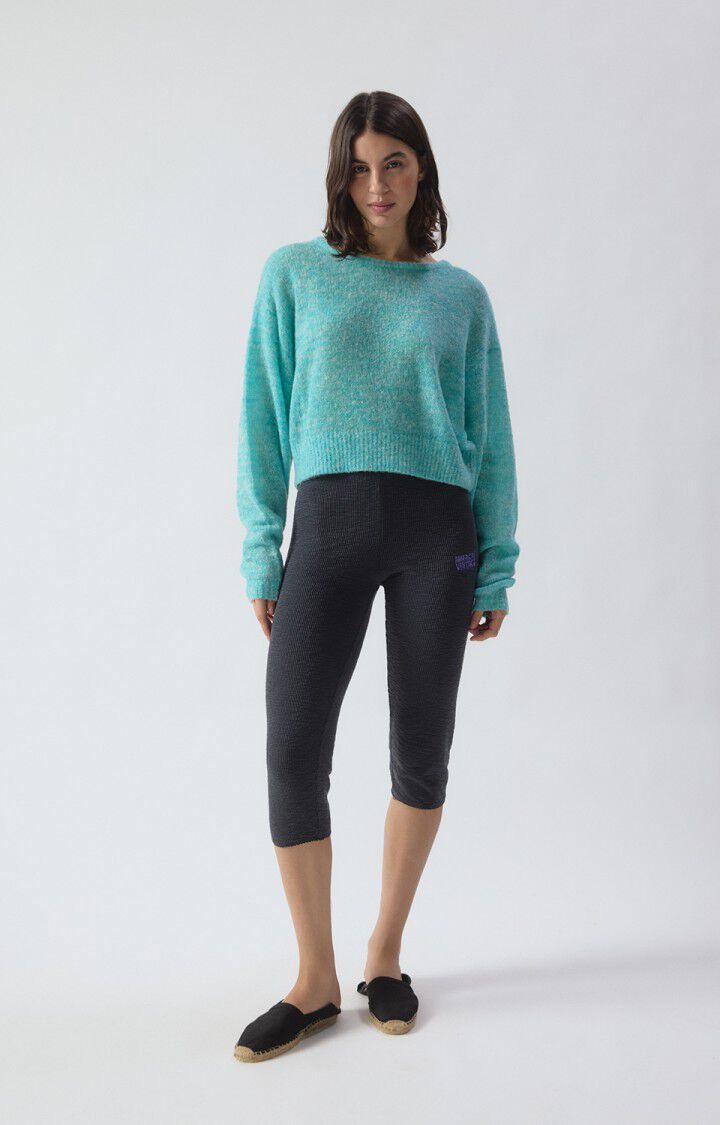 PULL FEMME NUGGY TURQUOISE FLUO CHINE