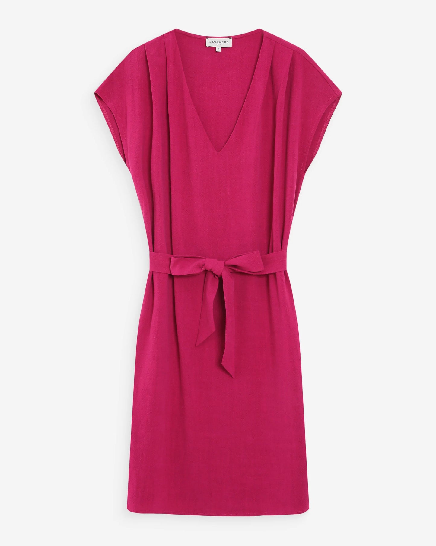 ROBE COURTE FLUIDE COL V MANCHES COURTES PIVOINE MARILOU