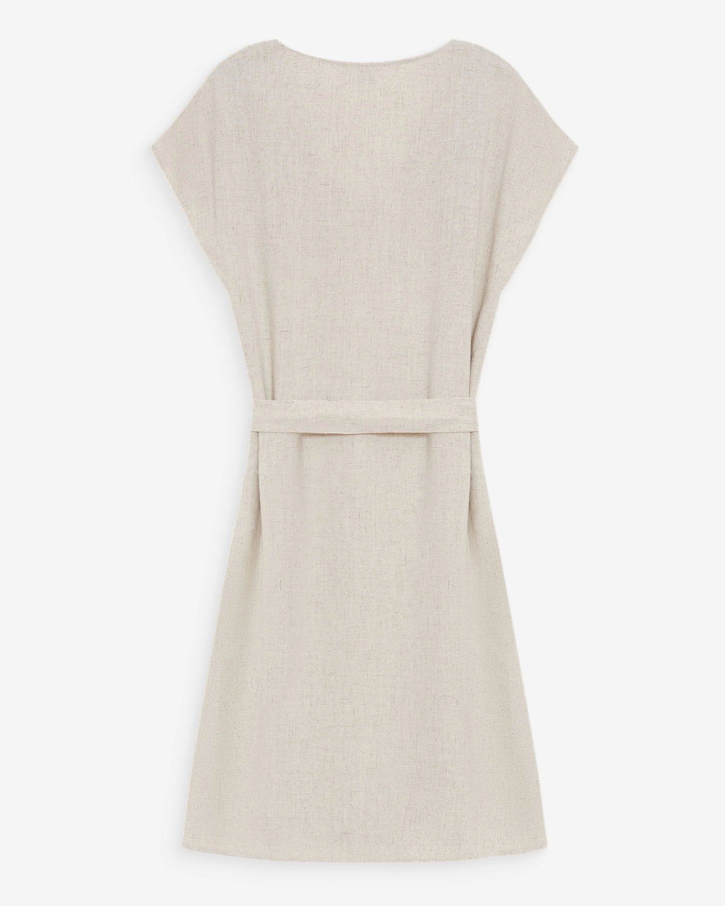 ROBE COURTE FLUIDE COL V MANCHES COURTES SABLE MARILOU