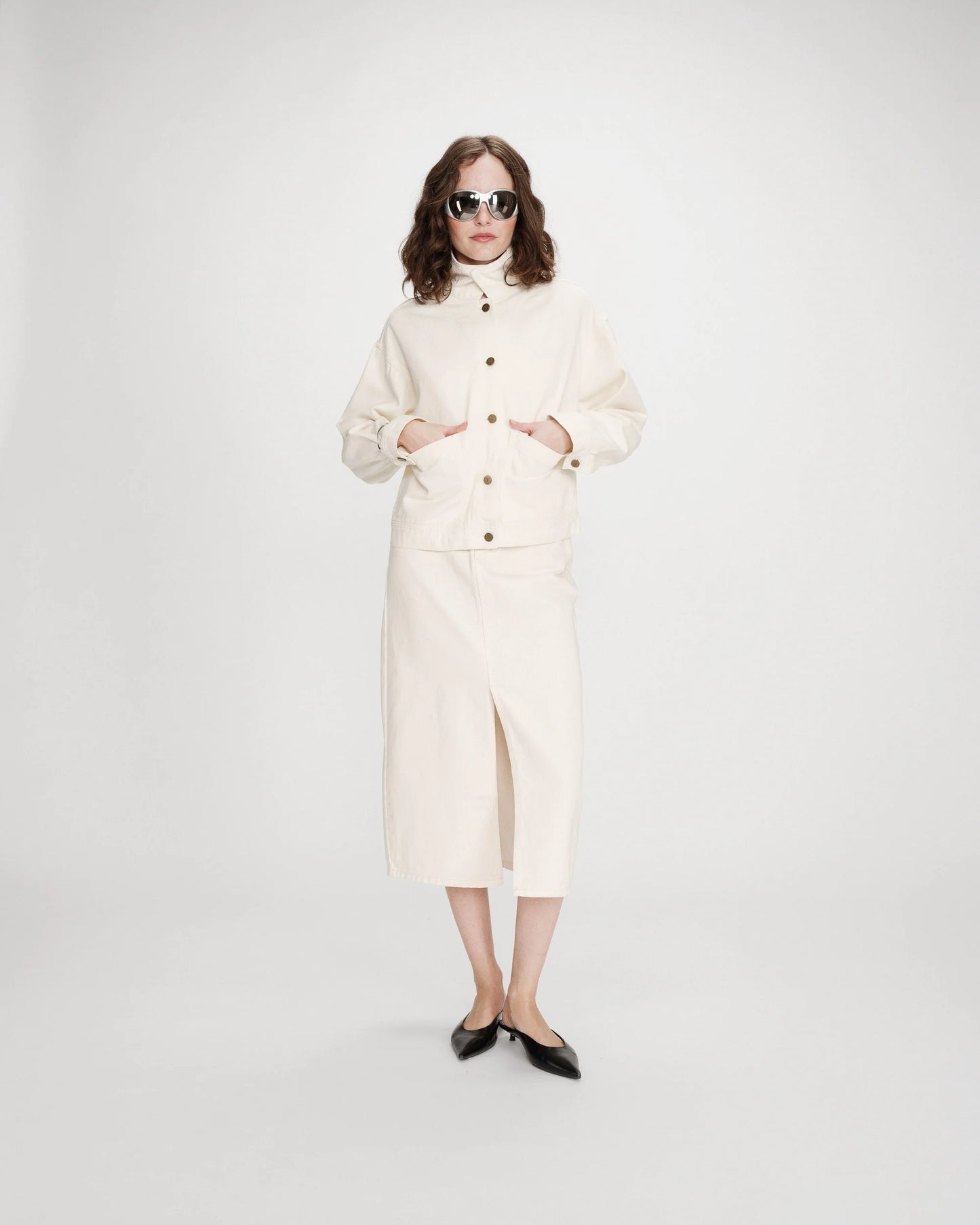VESTE EN JEAN BOXY ECRU VINNIE