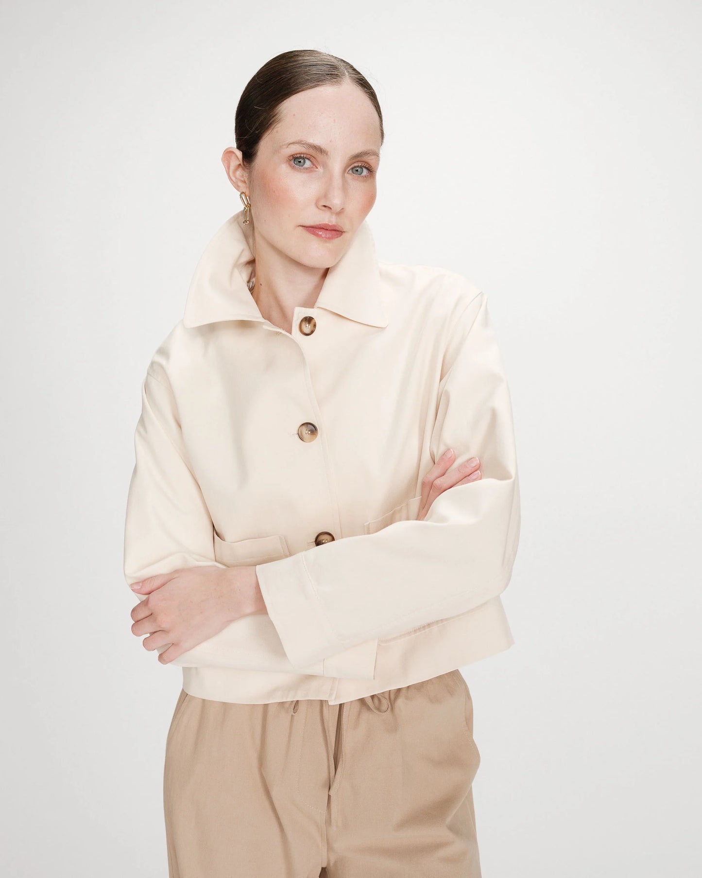 VESTE COURTE EN COTON ECRU VERONICA