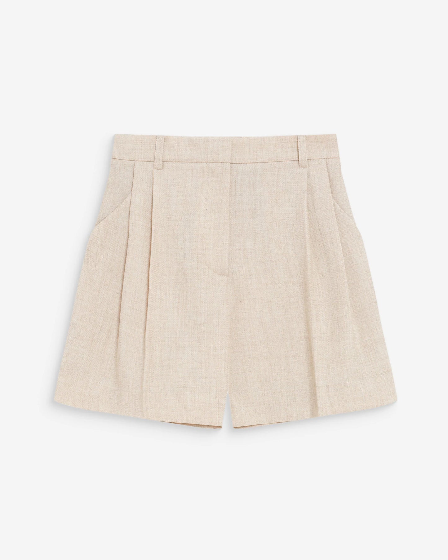 SHORT DROIT À PLIS TAILLE MI-HAUTE SABLE VITE