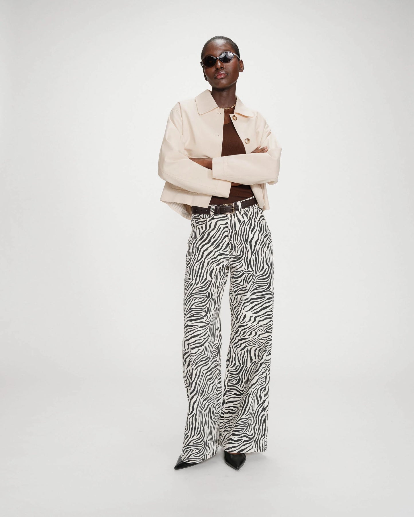 JEAN TAILLE HAUTE LOOSE IMPRIMÉ ZEBRE SOCCA
