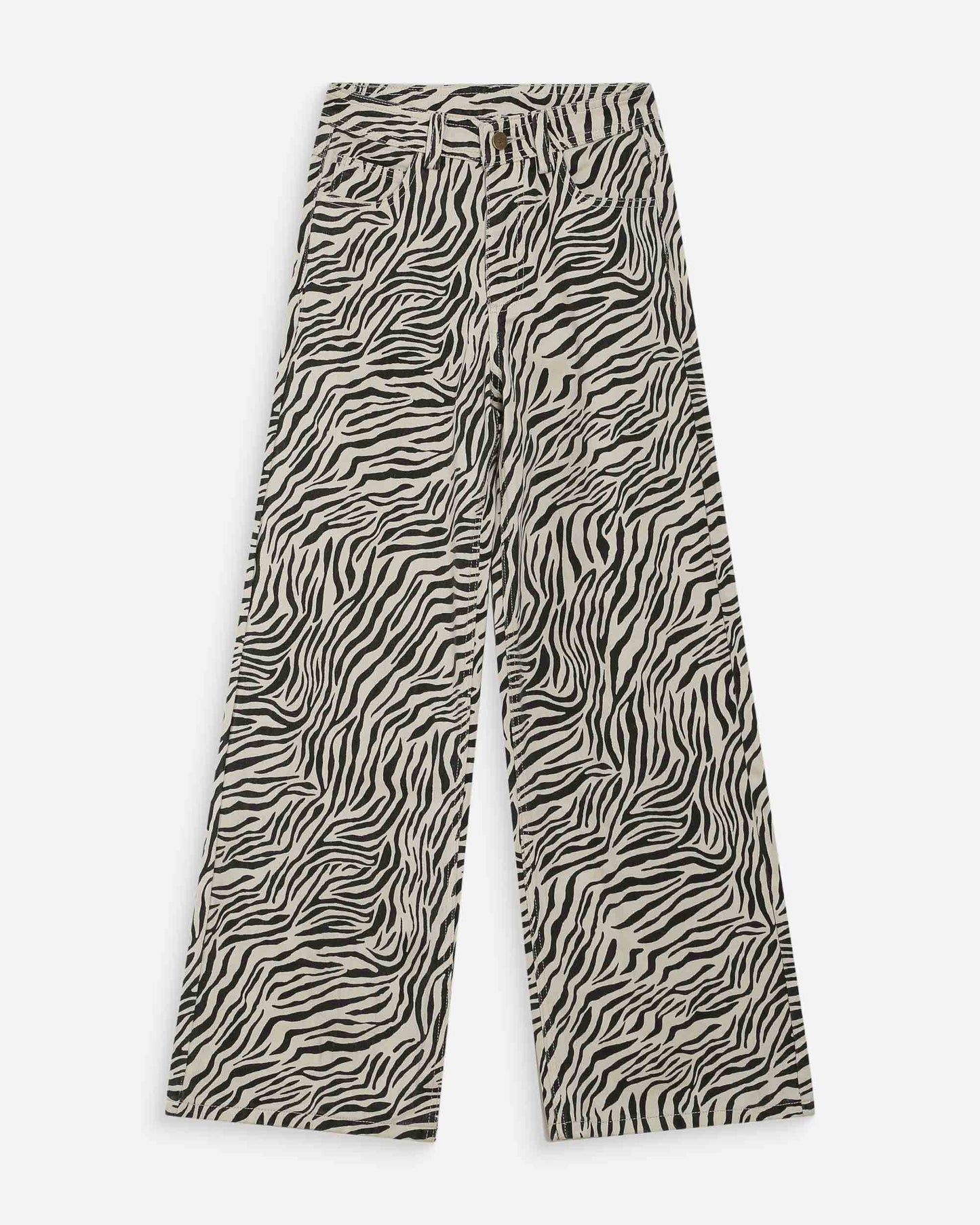JEAN TAILLE HAUTE LOOSE IMPRIMÉ ZEBRE SOCCA
