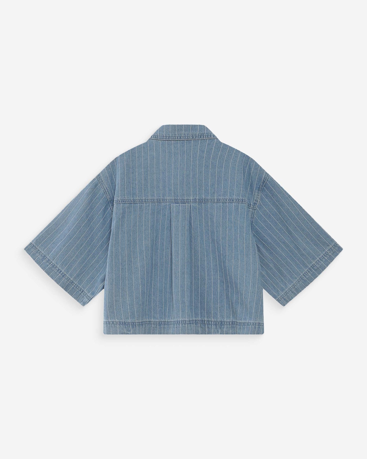 CHEMISE EN JEAN COURTE OVERSIZE STRIPEDBLUE VITA