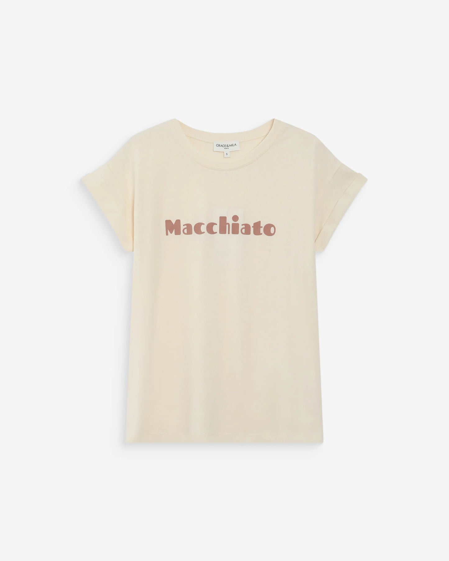 T-SHIRT EN COTON À MESSAGE IMPRIMÉ MOCHA VICO