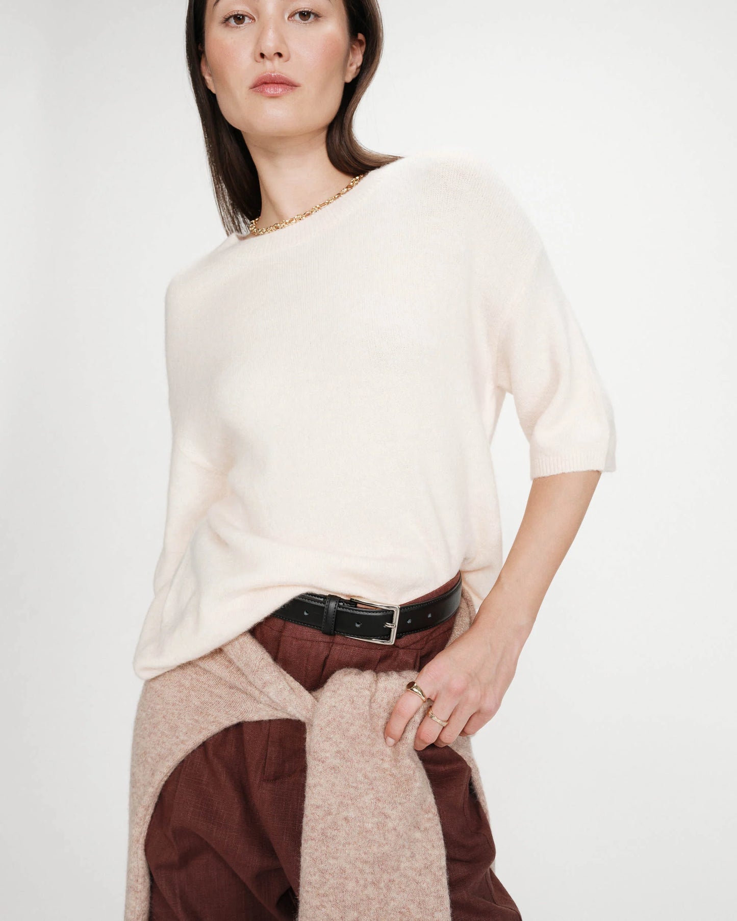 PULL EN LAINE ET ALPAGA AMANDE VAMOS