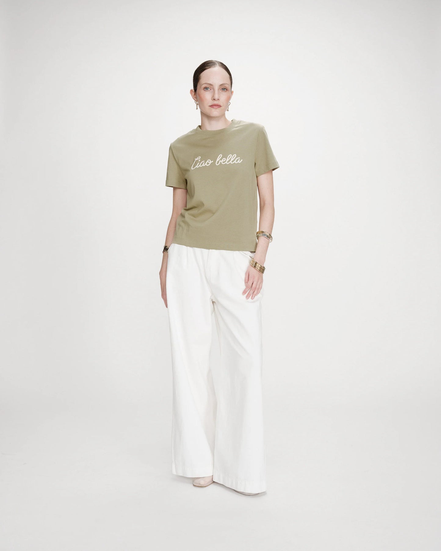 T-SHIRT EN COTON MANCHES COURTES SAUGE VANDERS