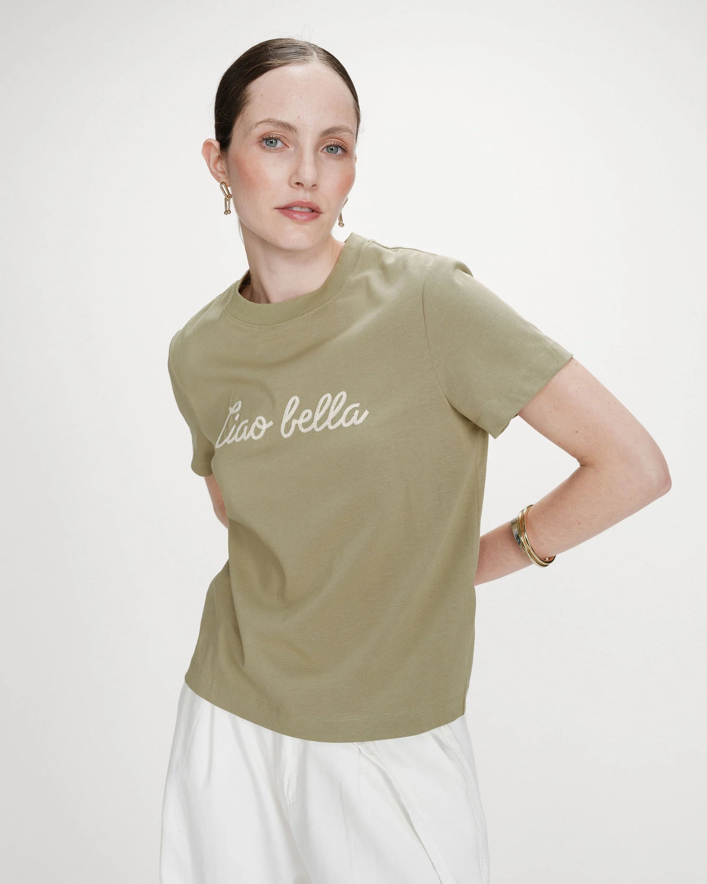 T-SHIRT EN COTON MANCHES COURTES SAUGE VANDERS