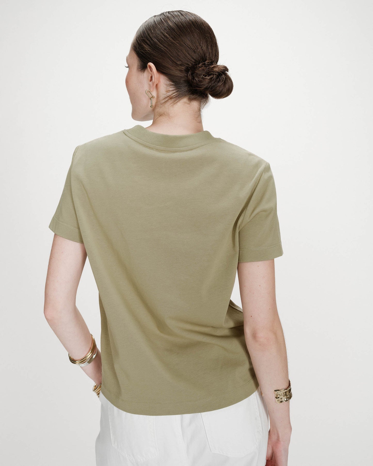 T-SHIRT EN COTON MANCHES COURTES SAUGE VANDERS