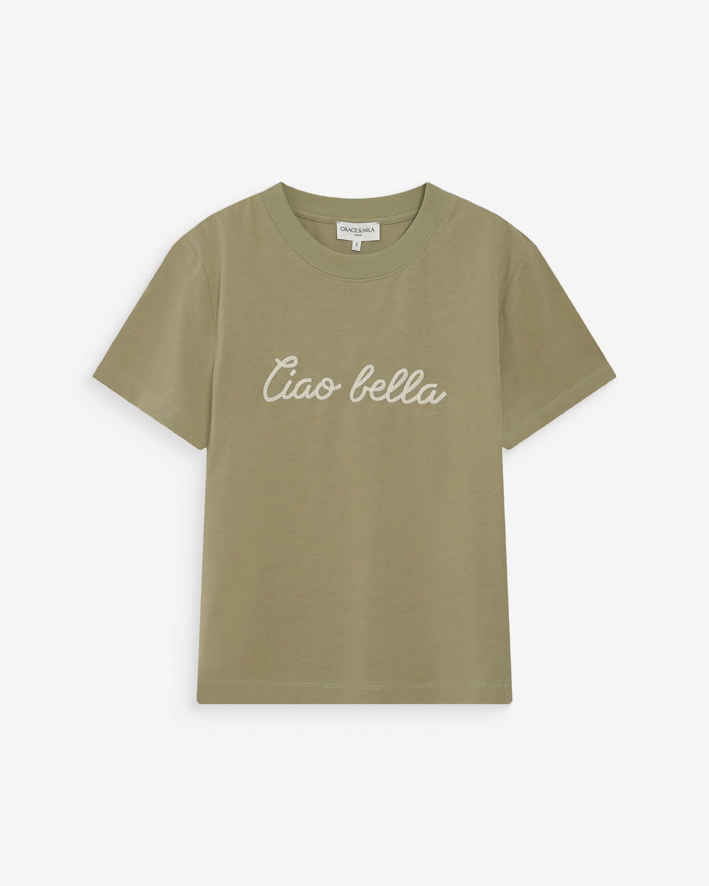 T-SHIRT EN COTON MANCHES COURTES SAUGE VANDERS