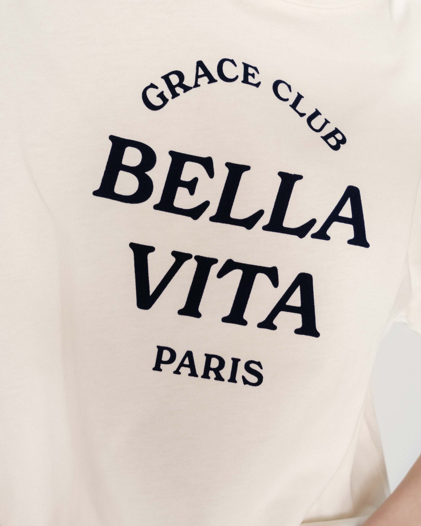TOP OVERSIZE EN COTON MESSAGE IMPRIMÉ ECRU VOSS