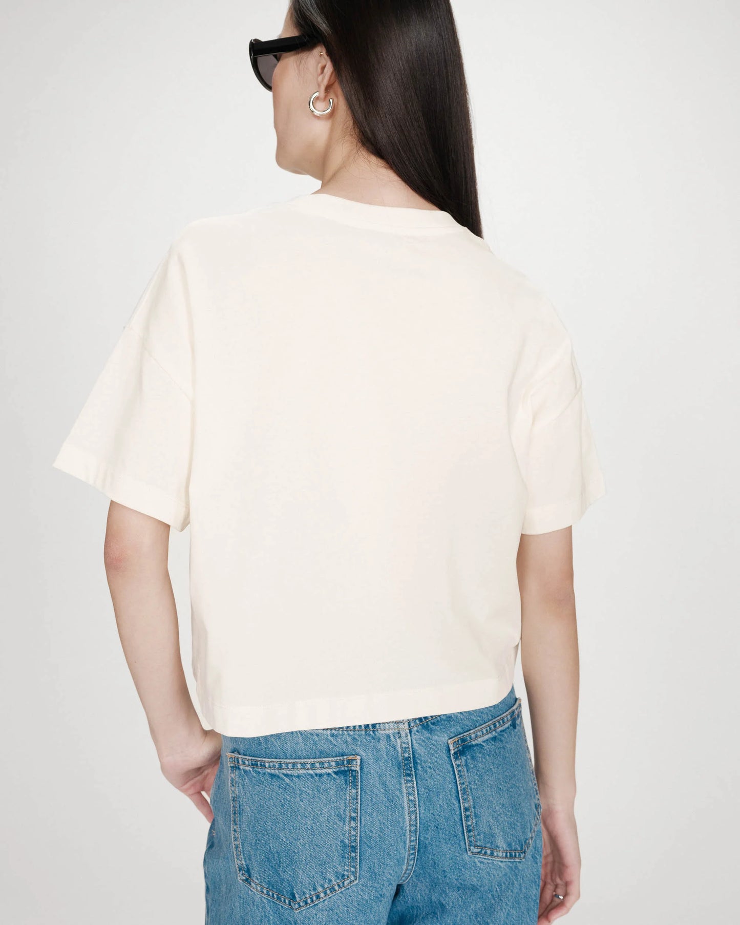 TOP OVERSIZE EN COTON MESSAGE IMPRIMÉ ECRU VOSS