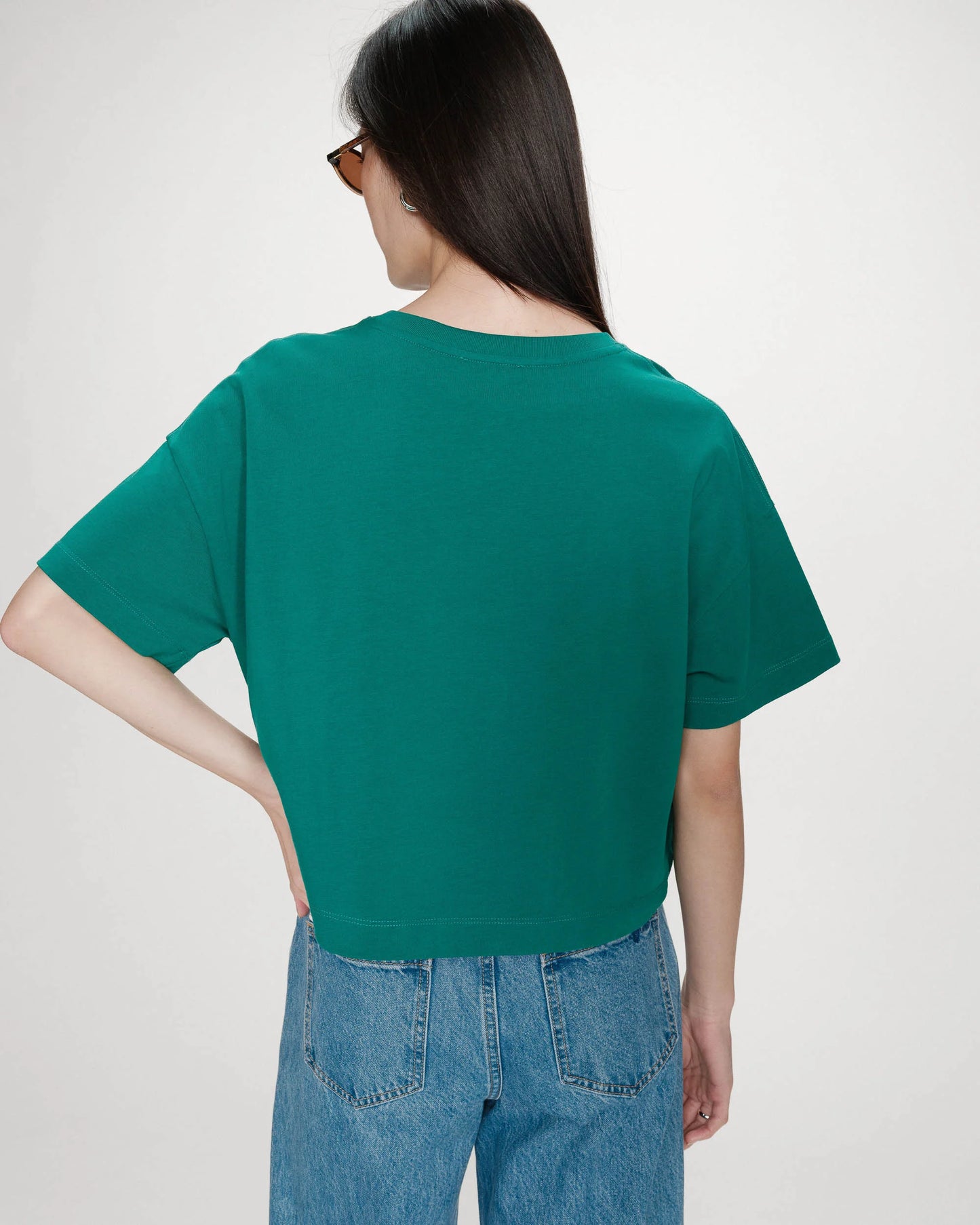 TOP OVERSIZE EN COTON MESSAGE IMPRIMÉ VERT VOSS