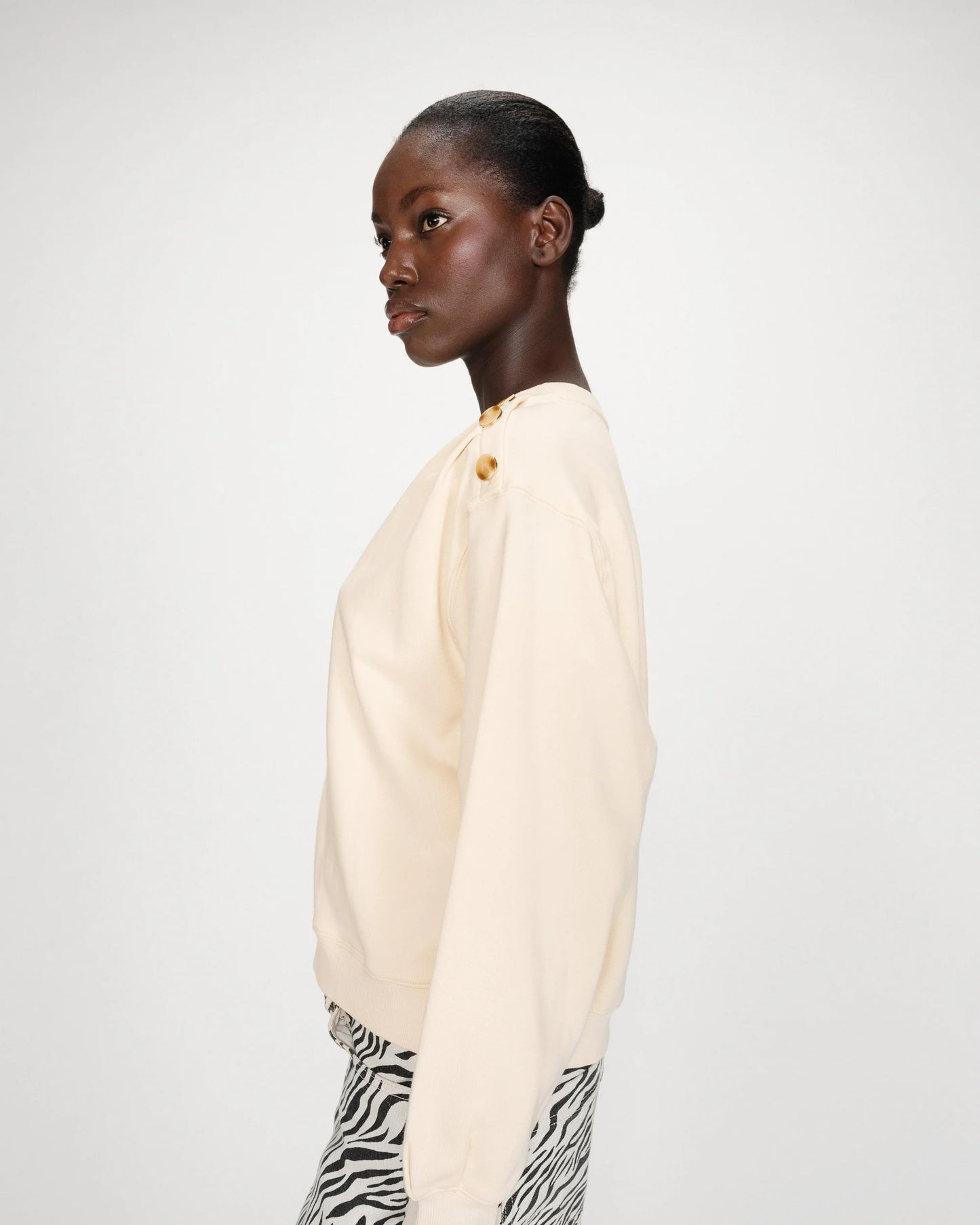 SWEATSHIRT AVEC BOUTONS VANILLE VONAN