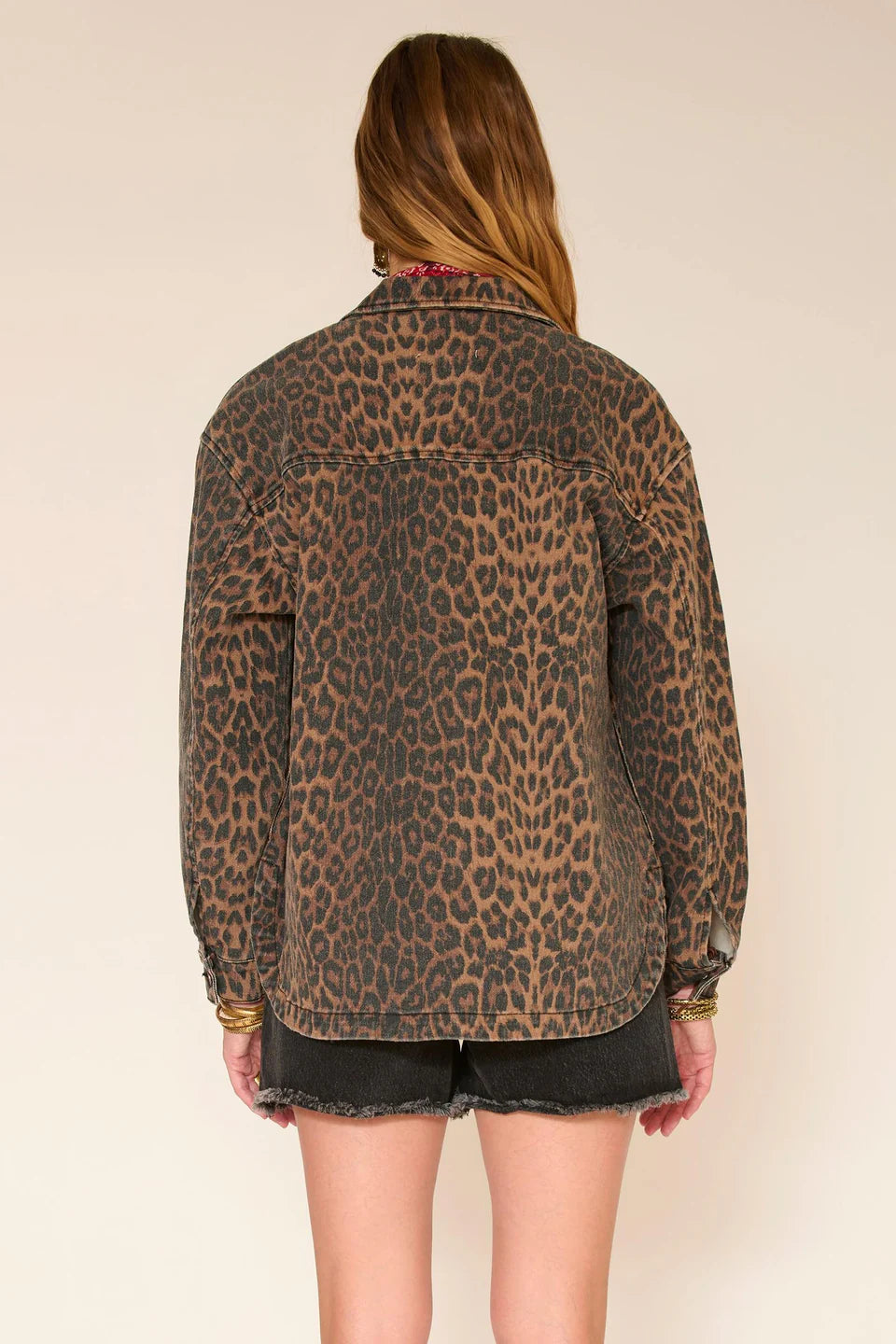 VESTE - VENUTIA LEOPARD PRINT-CHOCO