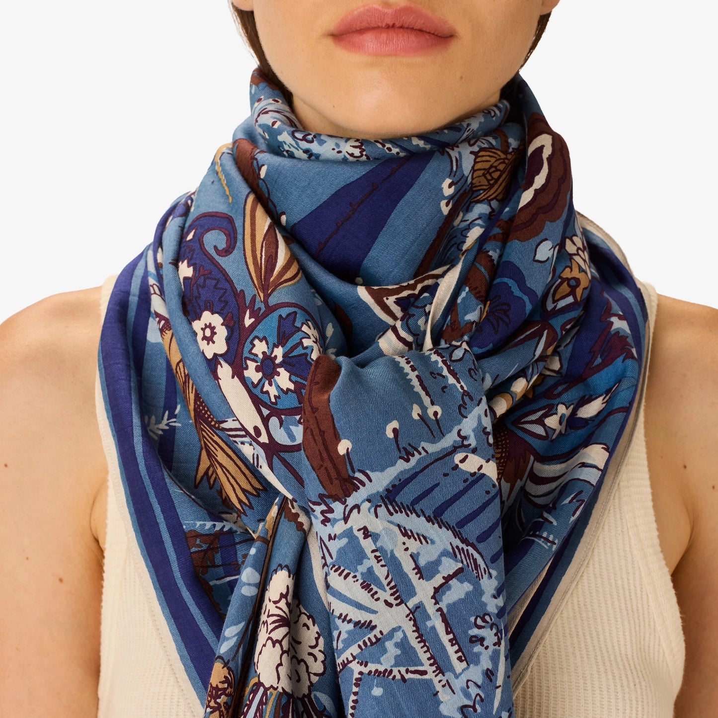 Carré 130 - Pagode - Bleu